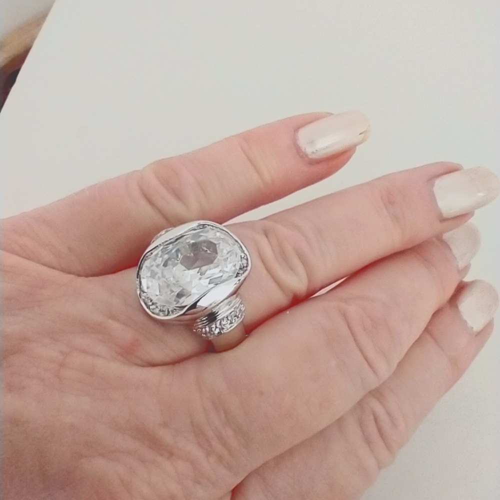 Huge CZ sterling silver ring ๐ - Picture 2 of 8